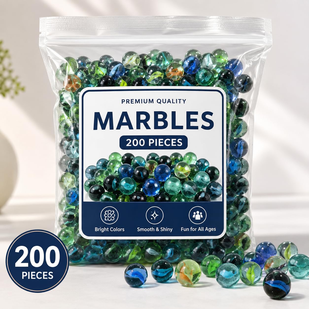 Marblesさま専用　KanazawaPOLES 122cm 30cm Pure Glass Marbles Set, Bright Colors, Smooth and Shiny, Fun for